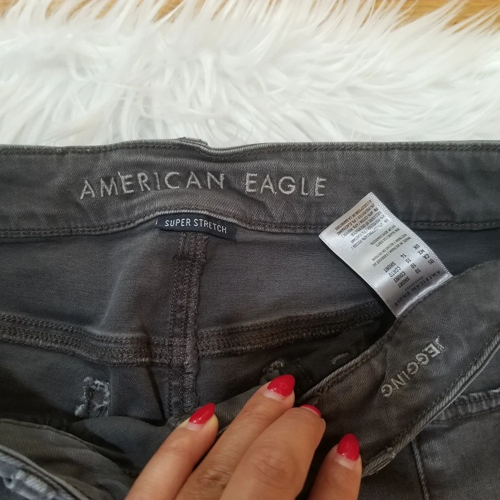 AMERICAN EAGLE Super Stretch Jegging Jeans Dark Gray Color, Size 10 Short. - Picture 13 of 13